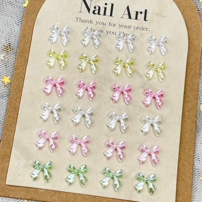 Transparent Colorful Ribbon Bows Nail Art Decorations Jelly Bowknot Resin Nail