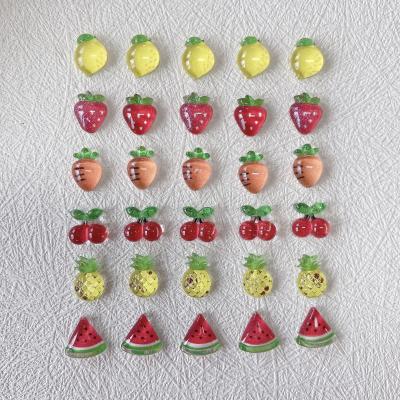 3D Cherry Strawberry Nail Art Charms Pineapple Fruit Decals Resin Stones