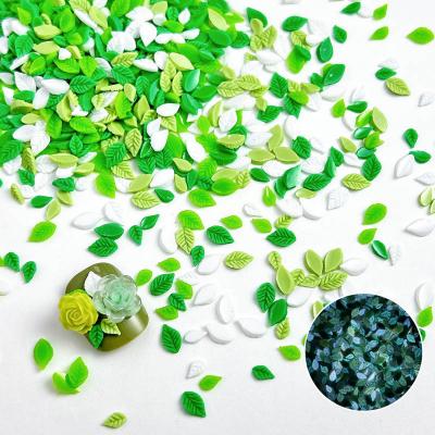 Resin Small Green Leaves Charms for Nail Kawaii Designs Mini