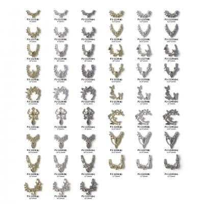 Luxury Charms Crystals Moon Butterfly Nail Jewelry Silver